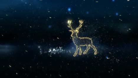 Glowing-christmas-reindeer-design-in-the-snow