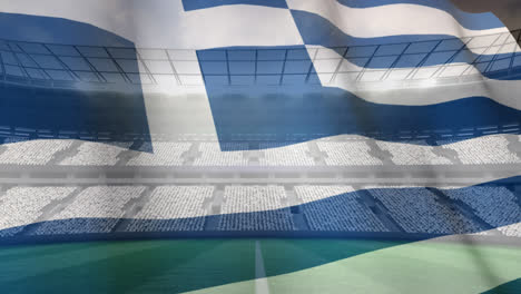 Griechenland-Flagge-Und-Fußballstadion