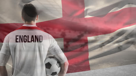 Soccer-player-against-English-flag-background