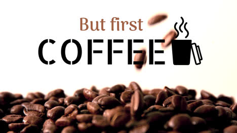 Aber-Zuerst-Kaffeetext-Und-Kaffeebohnen