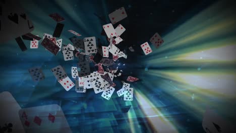 Cards-falling-into-the-dark-and-lighting-animated-background-