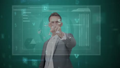 Businessman-touching-futuristic-screen