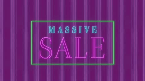 Animation-of-massive-sale-text-in-a-rectangle-sparking-4k