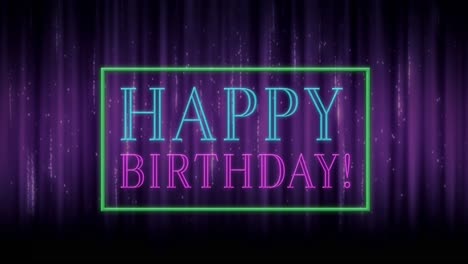 Animation-of-happy-birthday-text-in-a-rectangle-sparking-4k