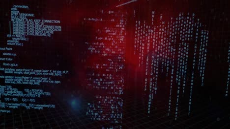 Mensajes-Digitales-De-Computadora-Moviéndose-En-Un-Espacio-Digital-Rojo-Oscuro