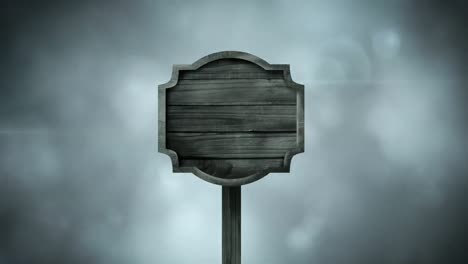 Wooden-frame-standing-against-a-cloudy-background