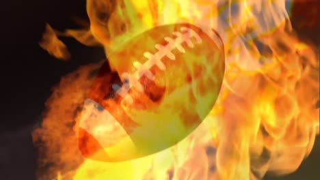 Rugbyball-In-Flammen