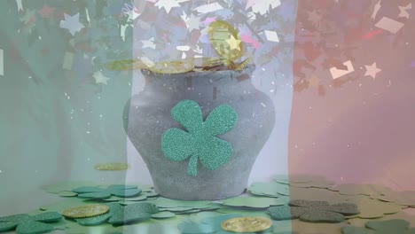 Vase-full-of-gold-coin-and-Irish-flag-foreground