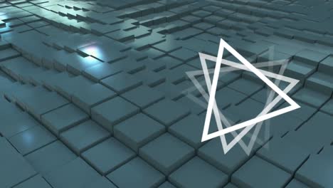 Spinning-triangle-with-moving-3d-floor-background
