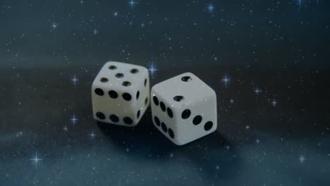 Whie-dice-surrounded-by-stars