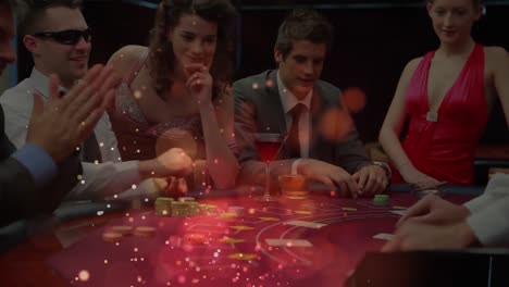 Poker-players-around-a-poker-table-with-animation-of-light-effects-in-the-foreground
