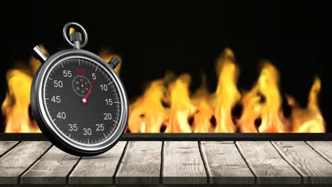 Fire-behind-Stopwatch
