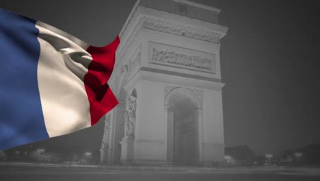 French-flag-and-Arc-de-Triomphe