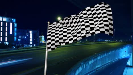 Racing-flag-on-the-highway