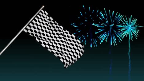 Racing-flag-with-fireworks