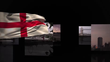 England-flag-with-photos-famous-landmarks