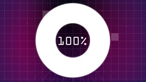 Downloading-from-0-to-100-percent-on-circle-with-sizzle-square-falling-behind-on-a-grid-in-purple-ba