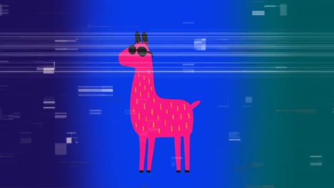 Pink-llama-against-scrambled-effect