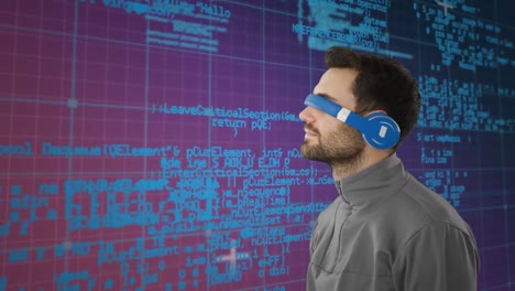 Man-wearing-virtual-goggles