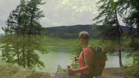 Woman-hiking-in-the-woods
