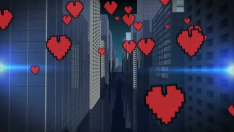 Digitale-Stadt-Mit-Fliegenden-Herzen