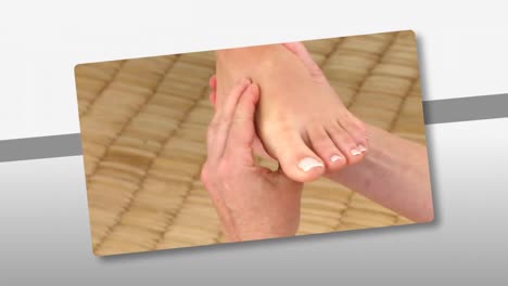 Caucasian-woman-enjoying-a-foot-massage-in-a-Spa-