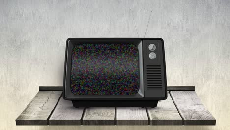 Television-of-a-wooden-wall-counter
