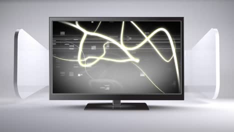 Fernseher-Mit-Verwirbelten-Linien-Und-Statischem-Rauschen