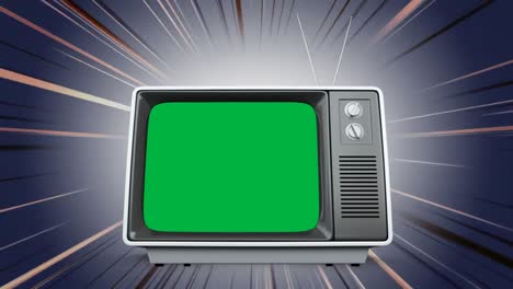 Fernseher-Mit-Grünem-Bildschirm-Und-Leuchtenden-Effekten