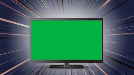 Flat-screen-television-with-a-green-screen