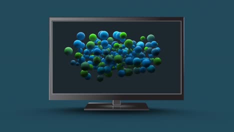 Fernseher-Mit-Grünen-Und-Blauen-Kreisen
