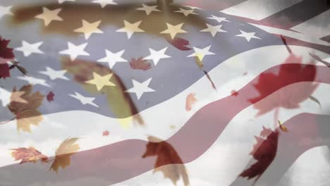 American-flag-waving-with-leaves-falling