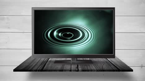 Flat-screen-TV-with-ripples-of-waterq
