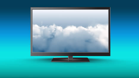 Television-with-a-cloudy-sky-on-its-screen