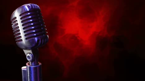 Microphone-on-a-red-and-black-background