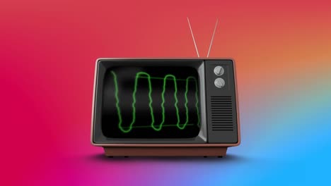 Television-with-green-electricity-on-its-screen