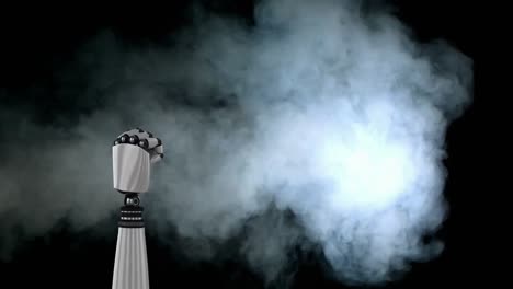 Animation-of-robot-arm-with-smoke