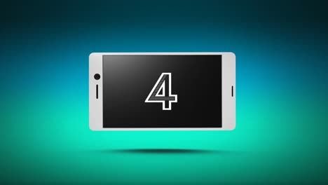 Countdown-of-digital-numbers-on-a-smartphone