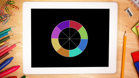 Circle-with-colours-displayed-on-tablet