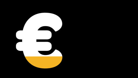 Euro-Symbol-Mit-Gelber-Farbe-Von-0-Bis-100-%-Gefüllt