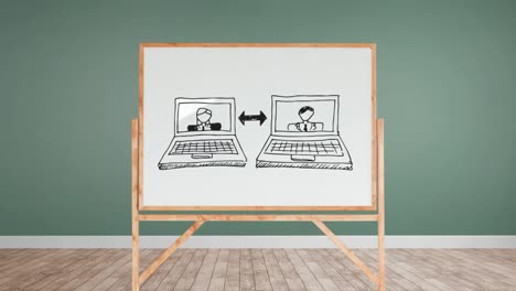 White-board-with-an-illustration-of-internet-calling