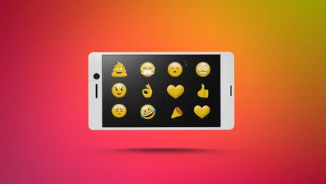 Smartphone-Mit-Emojis-Auf-Dem-Bildschirm-Für-Soziale-Medien