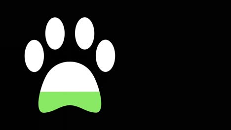 Animal-footprint-filled-with-green-colour-