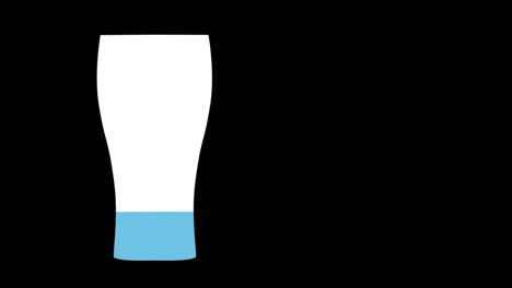 Blue-beer-glass-with-increasing-percentage-from-0%-to-100%