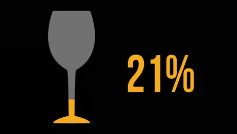 An-orange-glass-of-wine-with-increasing-percentage-from-0%-to-100%