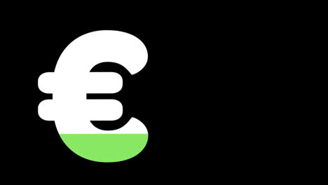 Símbolo-Del-Euro-Lleno-De-Color-Verde