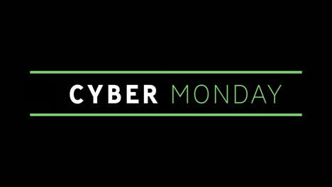 White-and-green-Cyber-Monday-text-appearing-against-a-black-screen