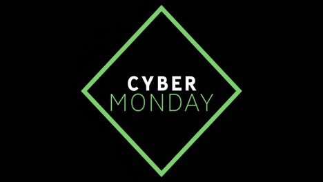 Weißer-Und-Grüner-Cyber-Monday-Text-Erscheint-Auf-Einem-Schwarzen-Bildschirm
