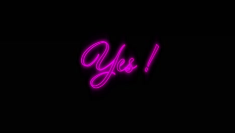Word-yes-blinking-on-neon-billboard-in-purple-4k