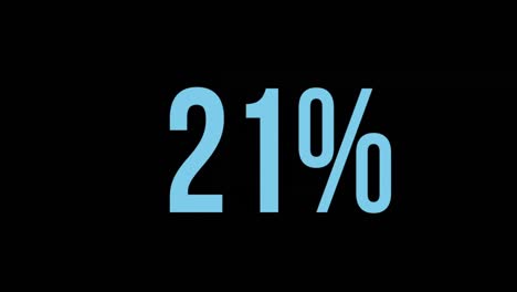 Blue-percentage-increasing-from-0%-to-100%-against-black-screen